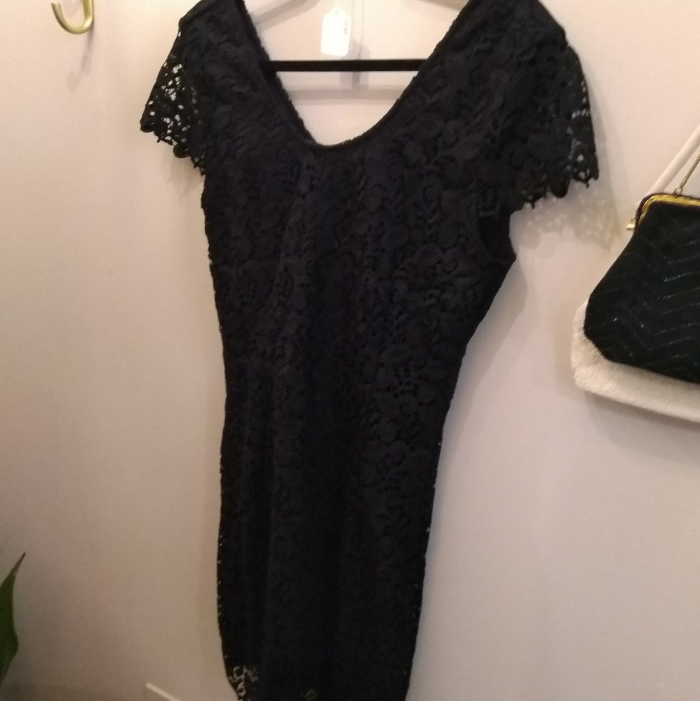 NEW ONLY Navy Blue Lacy Overlay Dress